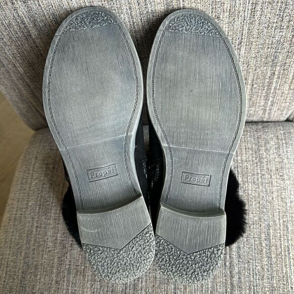 Propet Tabitha Women's Black Faux Suede & Fur Casual Zipper Ankle Boots Size 7.5 - Picture 8 of 10